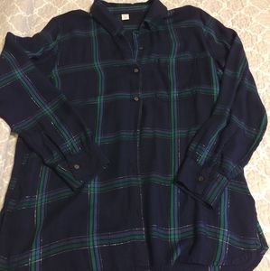 Tunic length button down shirt/flannel